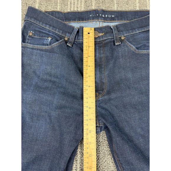 Mott & Bow Jeans Mens 32X34 Blue Denim Dark Wash Slim Straight Stretch - Picture 14 of 14